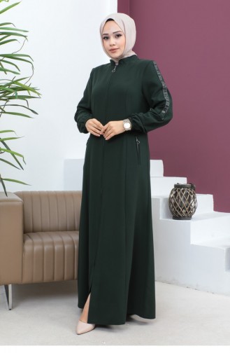 Mouw Gedetailleerd Abaya Kaki 6106SMR.HAK