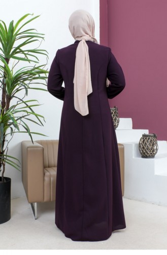 Mouw Gedetailleerde Abaya Plum 6106SMR.MRD