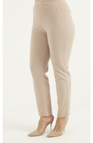 Plus Size Trousers 1030a-03 Cream 1030A-03