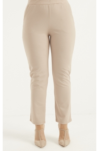 Plus Size Trousers 1030a-03 Cream 1030A-03