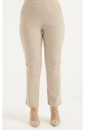 Plus Size Trousers 1030a-03 Cream 1030A-03