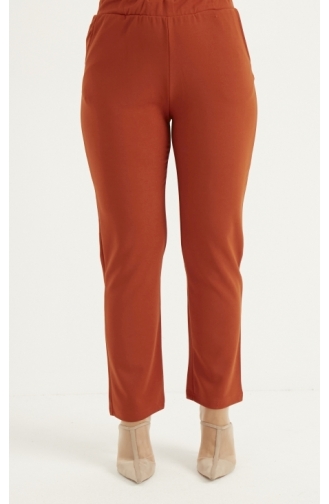 Plus Size Trousers 1030A-04 Brick Red 1030A-04