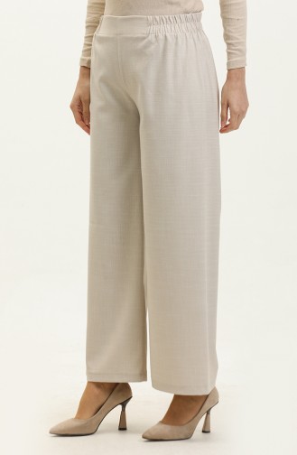 Broek Met Wijde Pijpen Elastische Taille 2951-22 Light Stone 2951-22