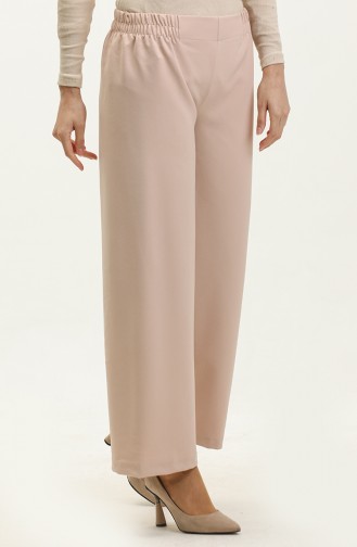 Broek Met Wijde Pijpen Elastische Taille 2951B-03 Beige 2951B-03