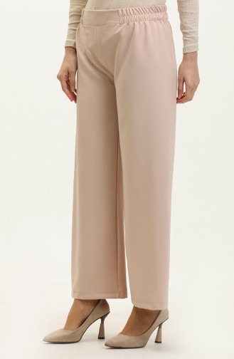 Broek Met Wijde Pijpen Elastische Taille 2951B-03 Beige 2951B-03