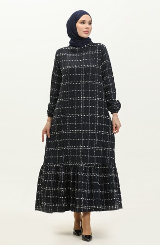 Robe A Carreaux Tweed 0189-04 Bleu Marine 0189-04
