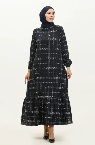 Robe A Carreaux Tweed 0189-04 Bleu Marine 0189-04