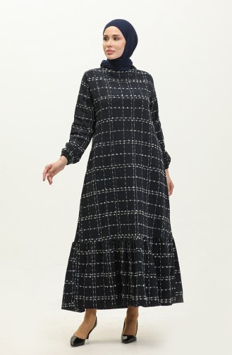 Robe A Carreaux Tweed 0189-04 Bleu Marine 0189-04