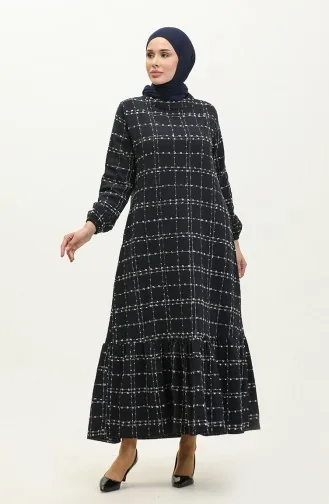 Robe A Carreaux Tweed 0189-04 Bleu Marine 0189-04
