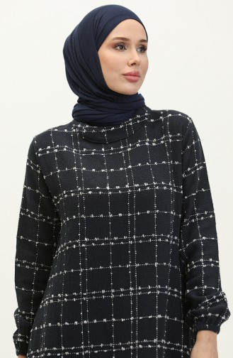 Robe A Carreaux Tweed 0189-04 Bleu Marine 0189-04