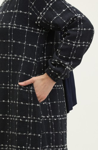 Robe A Carreaux Tweed 0189-04 Bleu Marine 0189-04
