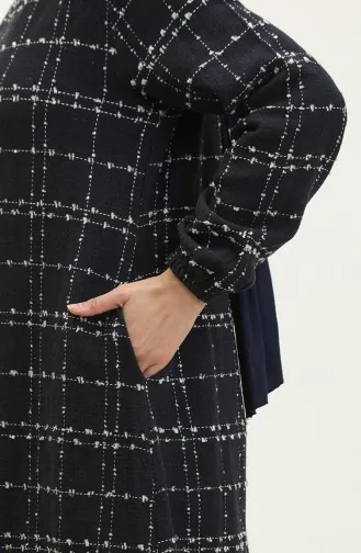 Robe A Carreaux Tweed 0189-04 Bleu Marine 0189-04