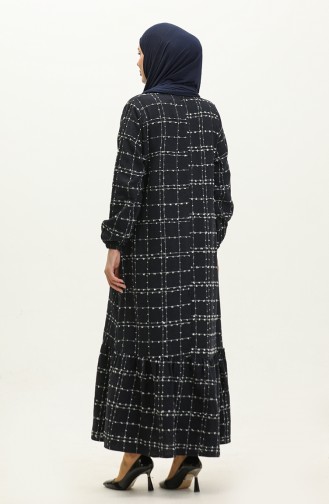 Robe A Carreaux Tweed 0189-04 Bleu Marine 0189-04