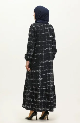 Robe A Carreaux Tweed 0189-04 Bleu Marine 0189-04