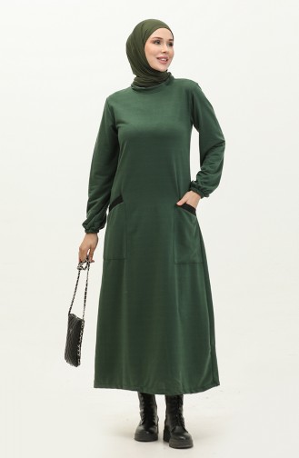 Two Thread Pocket Dress 0274-01 Emerald Green 0274-01