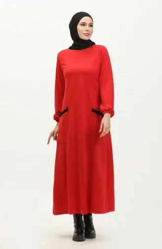 Robe Deux Fils Avec Poche 0274-03 Rouge Claret 0274-03