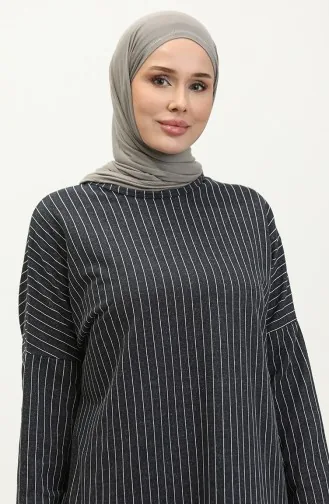 Robe Rayée Manches Chauve Souris 8673-01 Bleu Marine 8673-01