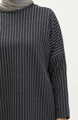 Robe Rayée Manches Chauve Souris 8673-01 Bleu Marine 8673-01