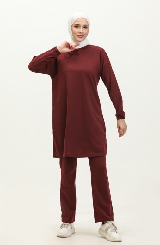 Slit Tracksuit Set 03060-03 Claret Red 03060-03