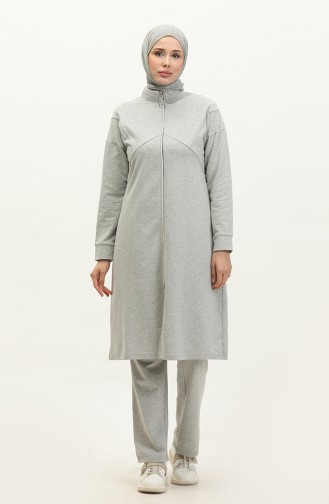 Fermuarlı Eşofman Takım 03063-03 Gri