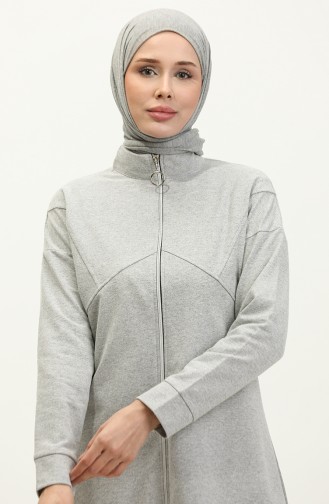 Zippered Tracksuit Set 03063-03 Grey 03063-03