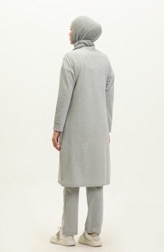 Fermuarlı Eşofman Takım 03063-03 Gri