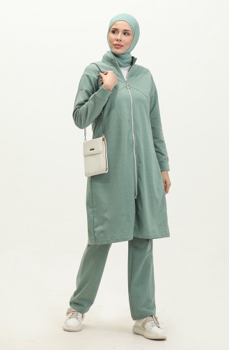 Zippered Tracksuit Set 03063-06 Green 03063-06