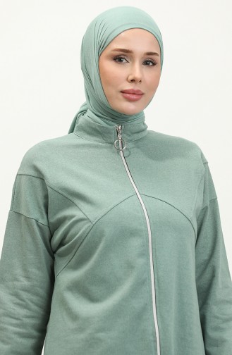 Fermuarlı Eşofman Takım 03063-06 Çağla Yeşili
