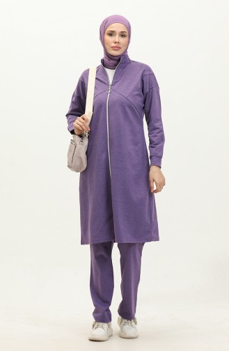 Zippered Tracksuit Set 03063-10 Purple 03063-10