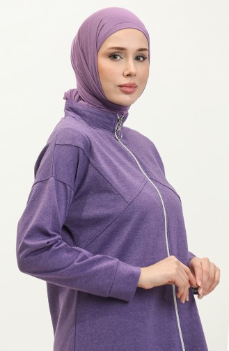 Fermuarlı Eşofman Takım 03063-10 Mor