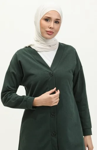 بدلة رياضية بتصميم أزرار 3051-01 لون أخضر نفتي 3051-01