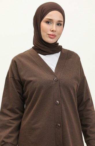 Buttoned Tracksuit 3051-11 Brown 3051-11