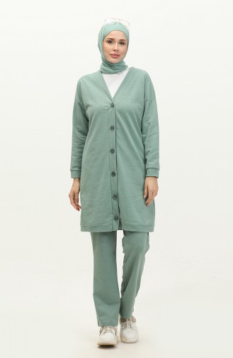 Buttoned Tracksuit 3051-12 Green 3051-12