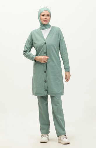 Buttoned Tracksuit 3051-12 Green 3051-12