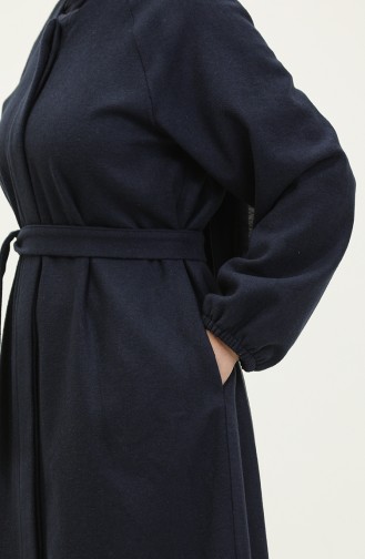 Hidden Buttoned Cachet Coat 3200-02 Navy Blue 3200-02