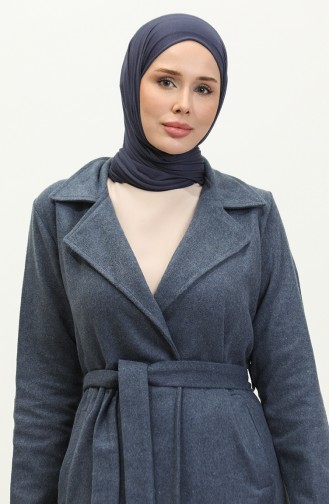 Double Breasted Collar Cachet Cape 5503-04 İndigo 5503-04