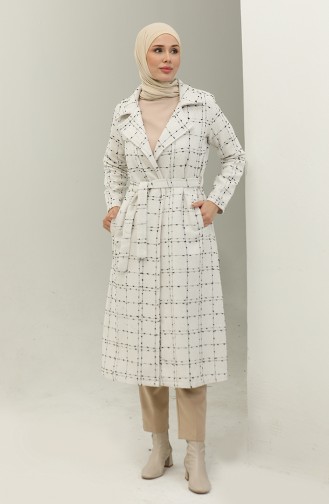 Tweed Belted Cape 5507-03 White 5507-03