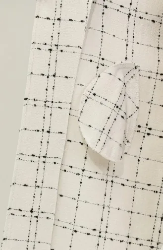 Cape Tweed Avec Ceinture 5507-03 Blanc 5507-03