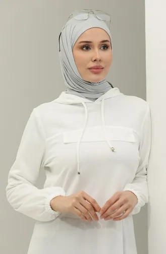 Tunique A Capuche 1008-05 Ecru 1008-05