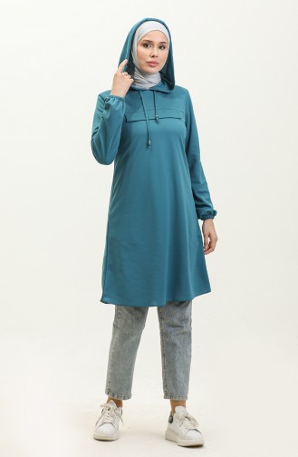 Hooded Tunic 1008-09 Turquoise 1008-09