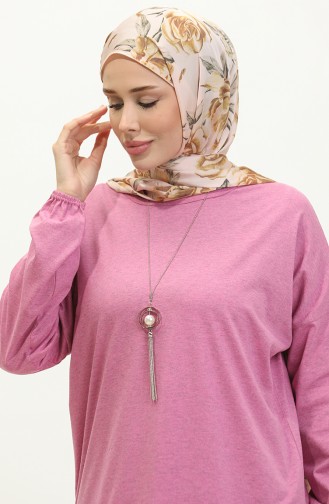 Basic NEcklace Tunic 1659-01 Pink 1659-01