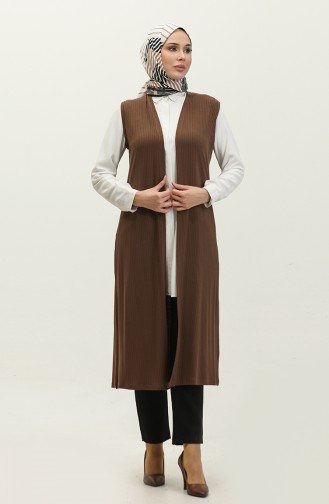 Gilet Long Saisonnier 1660-02 Marron 1660-02