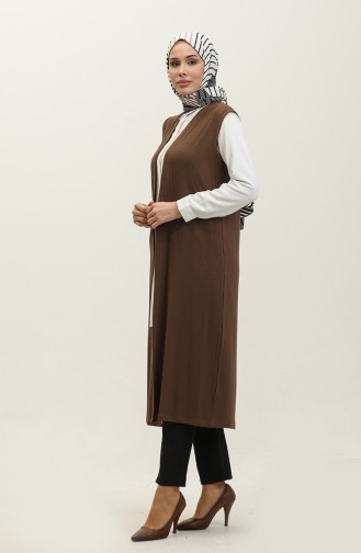 Gilet Long Saisonnier 1660-02 Marron 1660-02