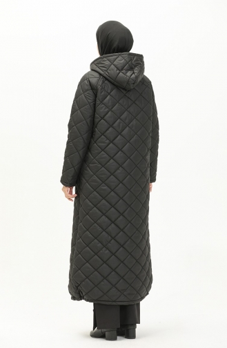 Vivezza Hooded Zippered Quilted Abaya 8513-01 Black 8513-01