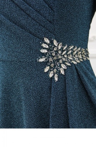 Amine Hüma Bella Hijab Abendkleid Petrol 3126