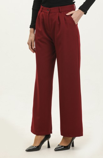 Pantalon Classique Avec Poches 3201-02 Rouge Claret 3201-02