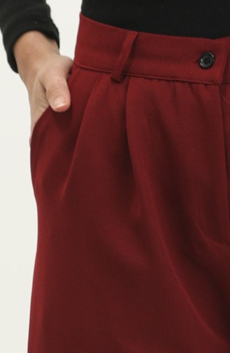 Pantalon Classique Avec Poches 3201-02 Rouge Claret 3201-02