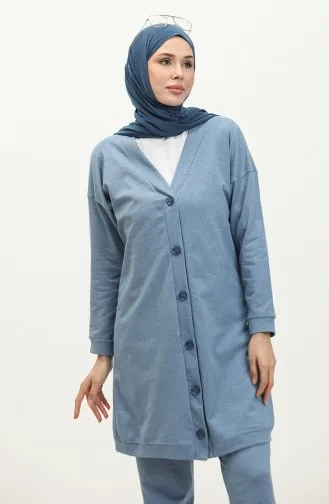 بدلة رياضية بتصميم أزرار 3051-03 لون نيلي 3051-03