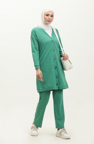 Buttoned Tracksuit 3051-09 Green 3051-09