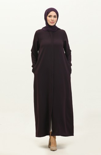 Honeycomb Fabric Abaya 6868-03 Purple 6868-03